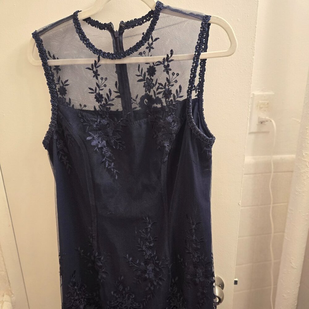 Navy Nanette Lepore dress with floral/lace details sz 8 worn once